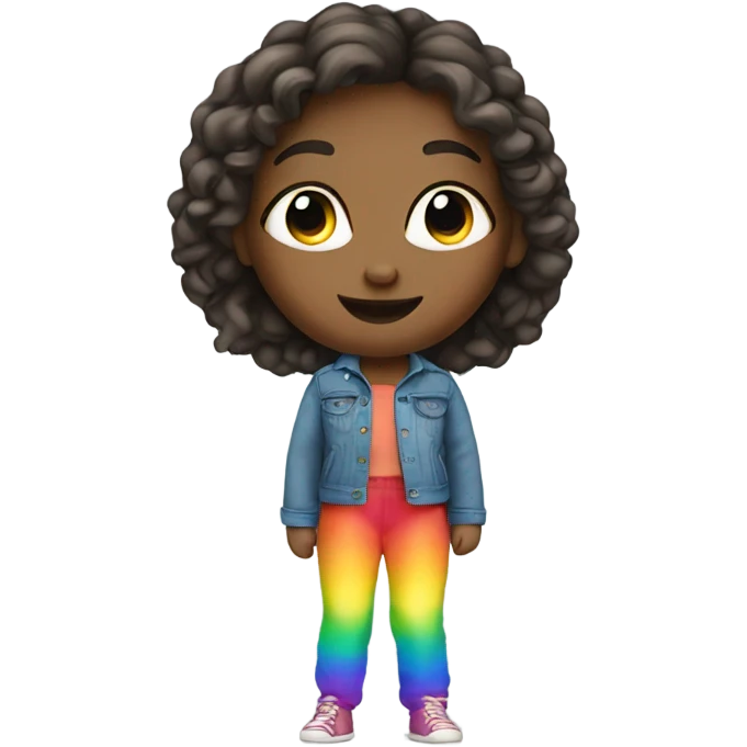 Girl in rainbow pants emoji
