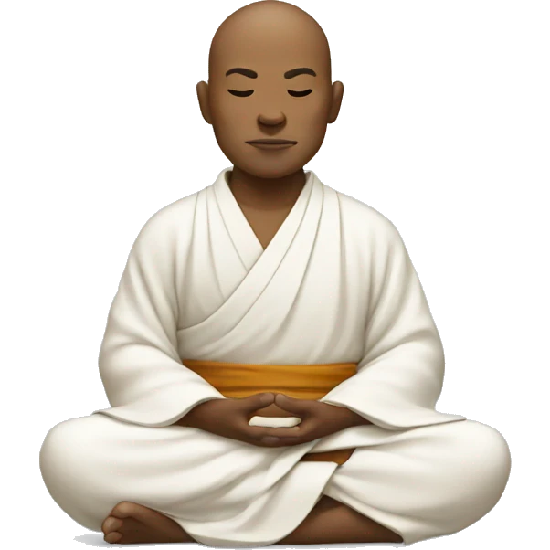 Meditating monk in white robes emoji