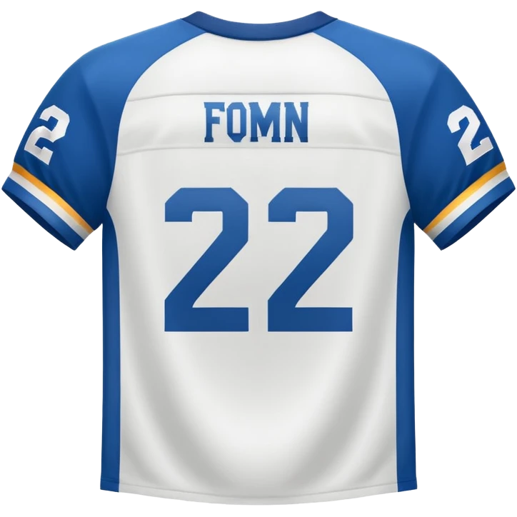 White football jersey at the back with number 22 emoji