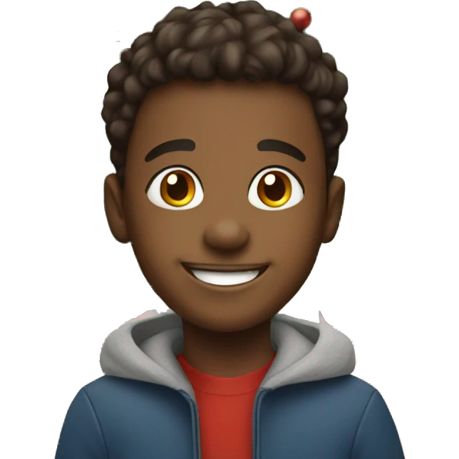 happy boy by christmas tree emoji