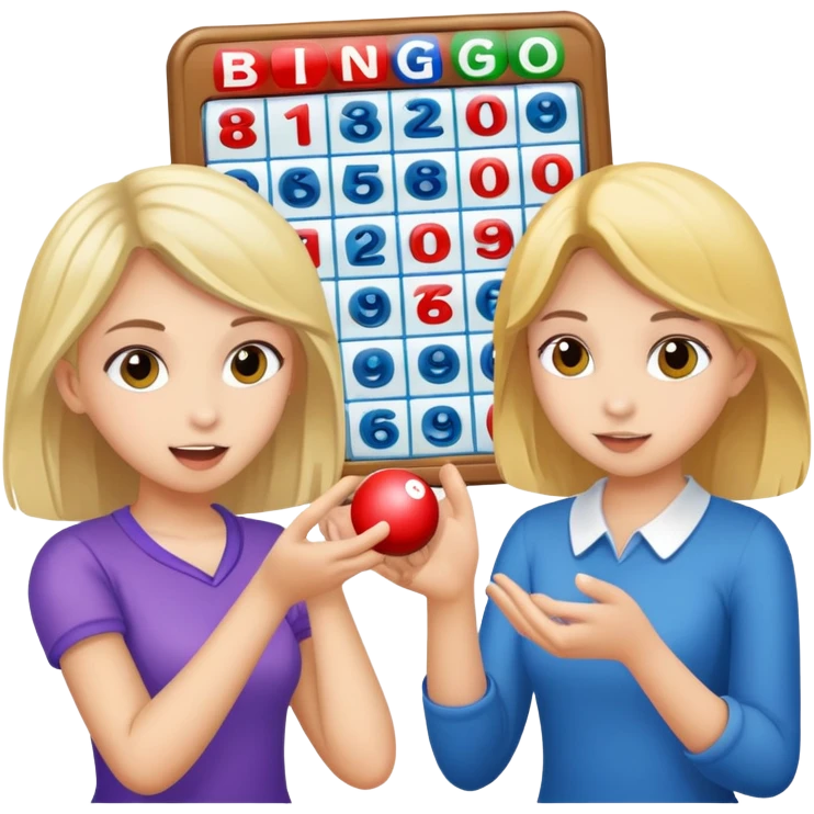 Teen girls playing The game Bingo  emoji