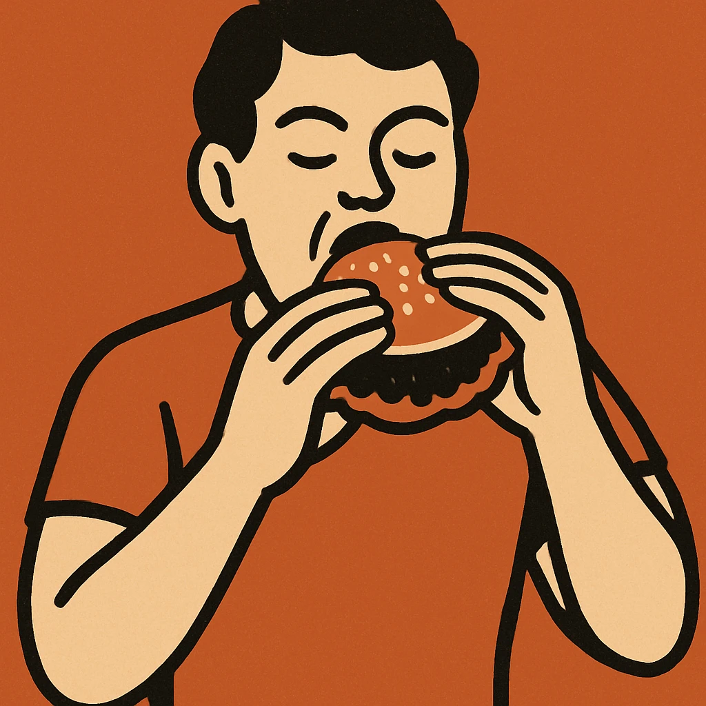 person eating sloppy joe emoji