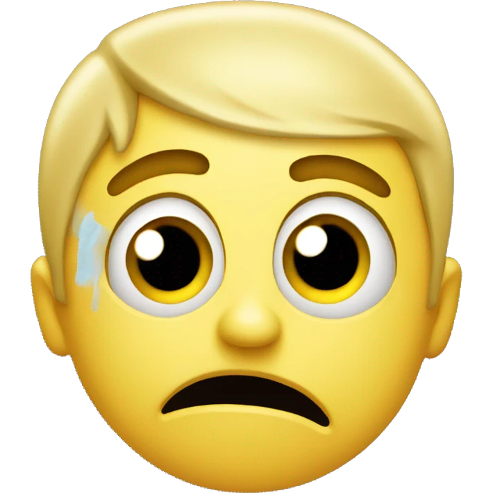 Simple scared yellow face emoji