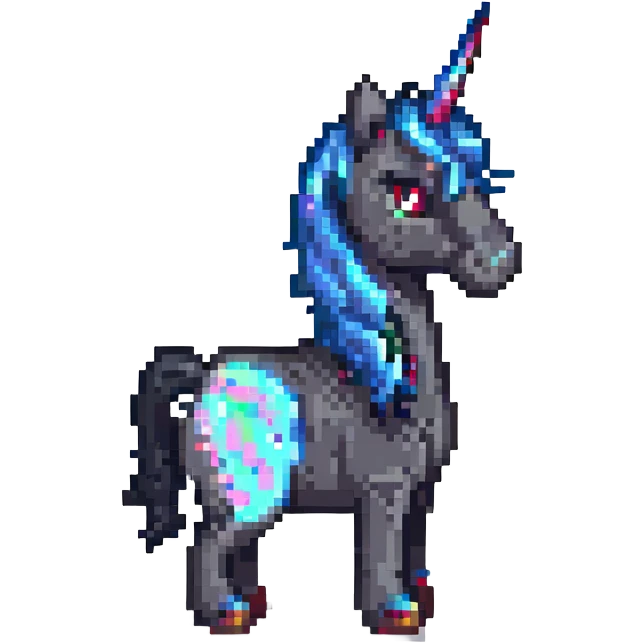 единорог черный лошадь, no background emoji