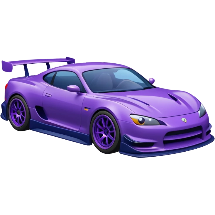 Purple and navy blue car doing a drift. emoji