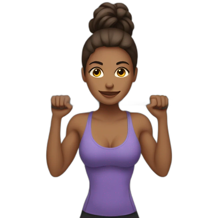 woman lifting weights in gym emoji