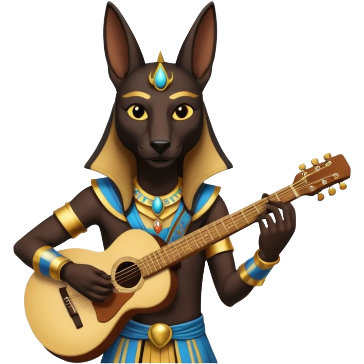 ancient anubis play guitar emoji