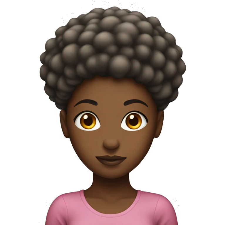 A black girl with a big puff ball on her head  emoji