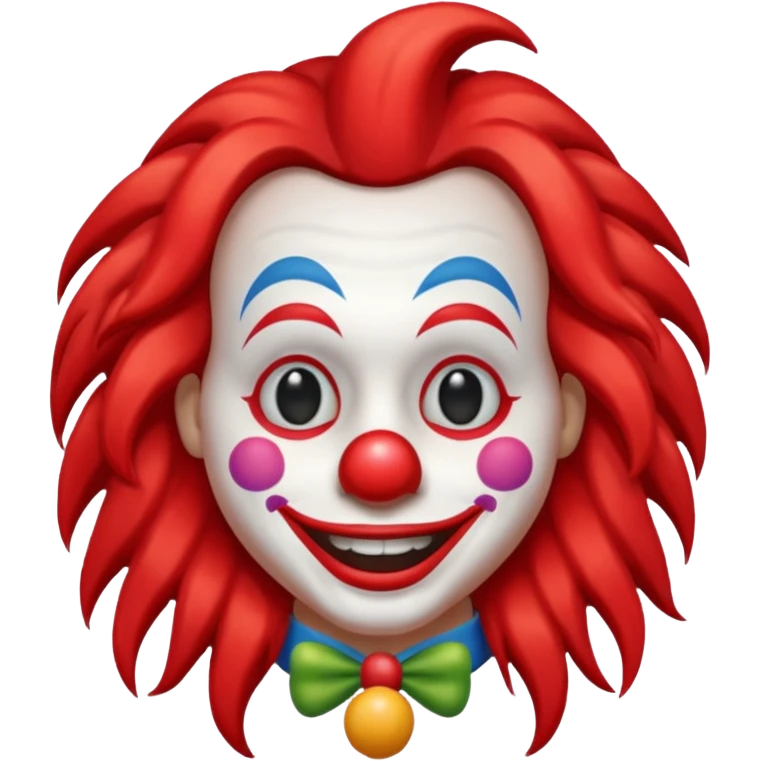 iPhone clown emoji with long hair emoji
