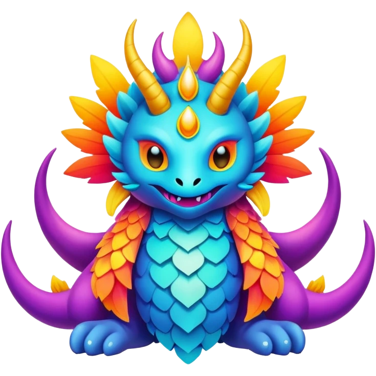 divine complex colorful bright vibrant aesthetic-scenic-Fakémon-creature emoji