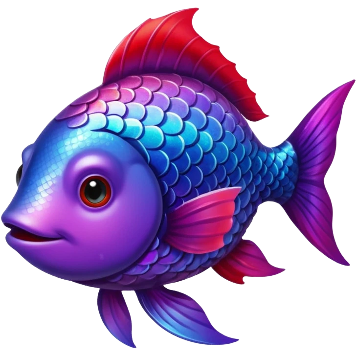 color gradient between red and purple glitter cute fish emoji