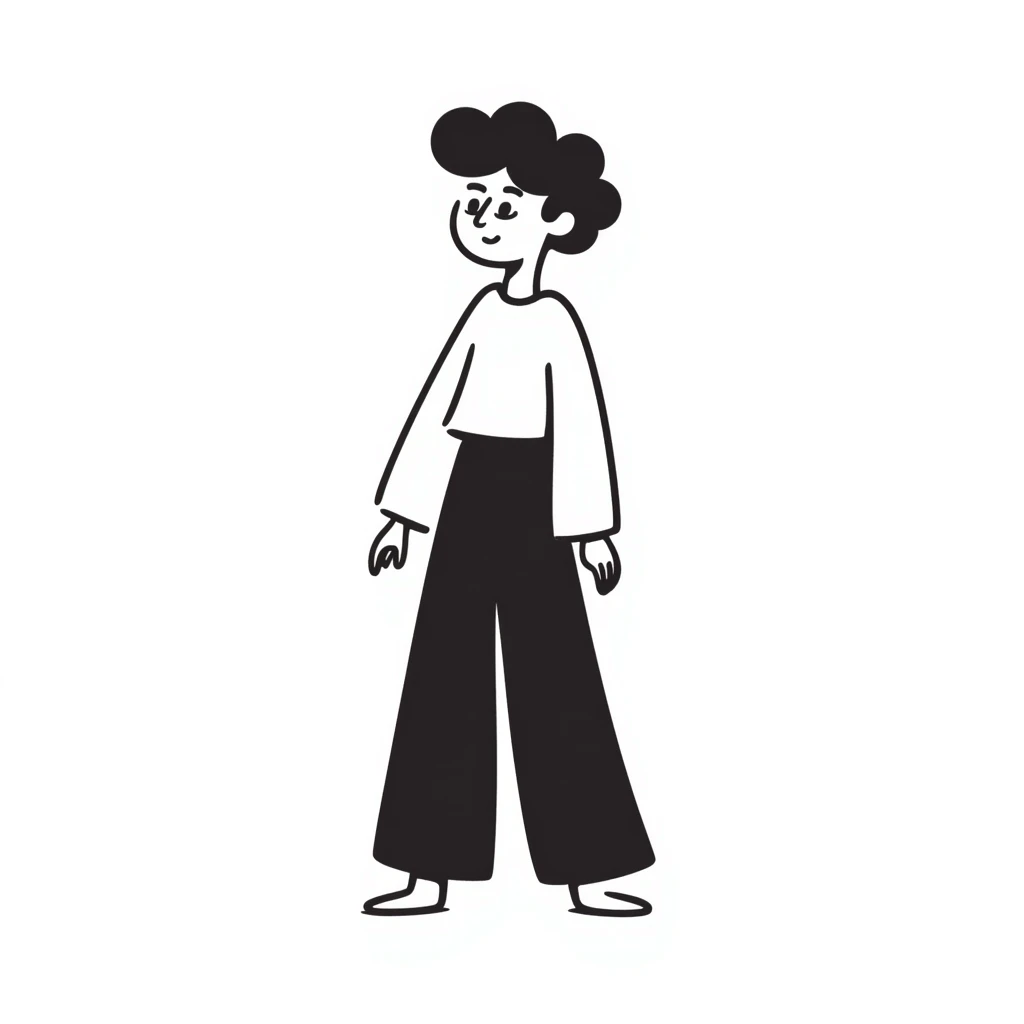 Simple hand-drawn person figure, minimalist style emoji