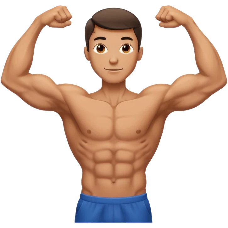 Man flexing skinny long arms emoji