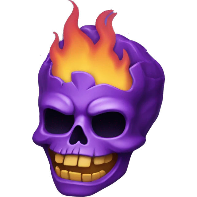 purple flaming skull face emoji