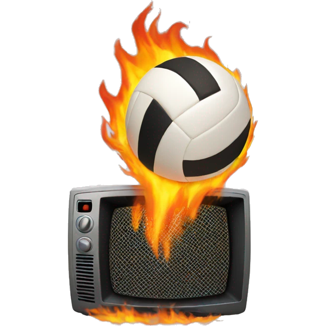 volleyball tv on fire emoji
