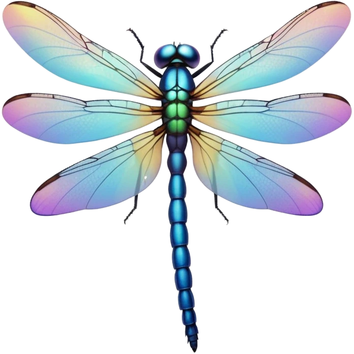 Peaceful Dragonfly change color  keep  black background  emoji