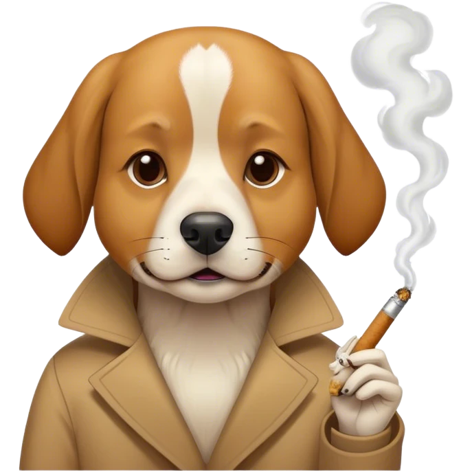 Dog smoking a joint emoji