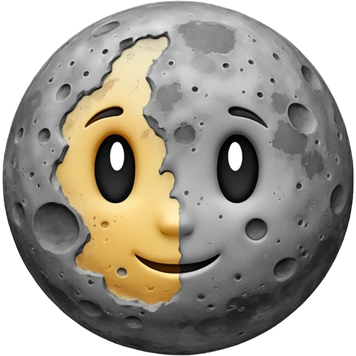 A round emoji of Mercury, gray and moon-like, covered in impact craters and lighter plain patches emoji