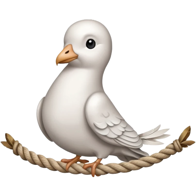 Dove tied with a rope emoji
