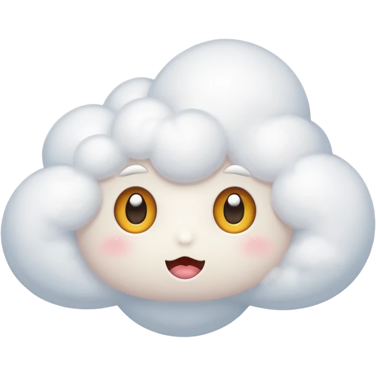 cute White Cloud, eyes, big emoji