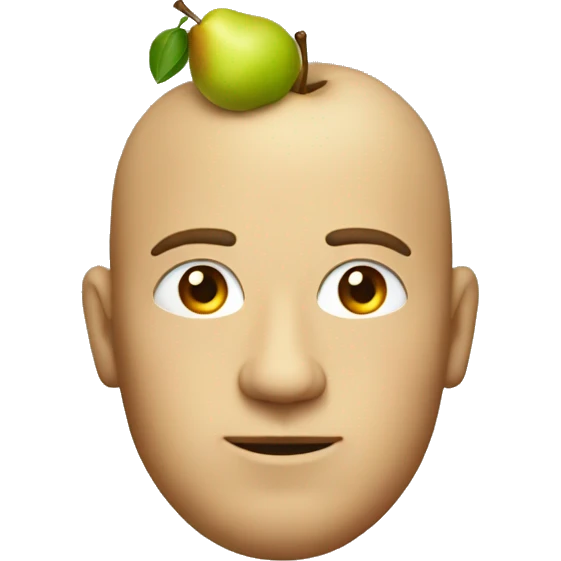 man with a pear shaped head emoji