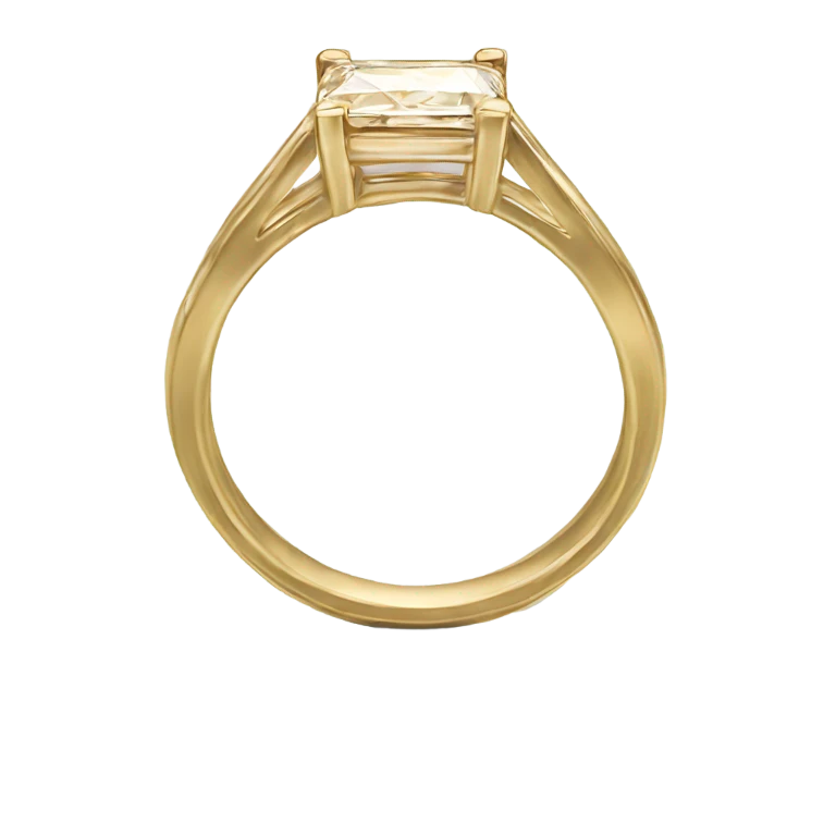 rectangle diamond gold engagement ring  emoji