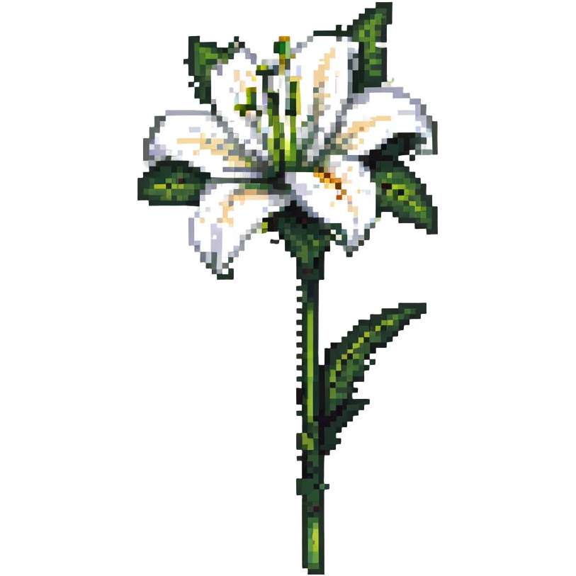 white lily flower with green stem emoji