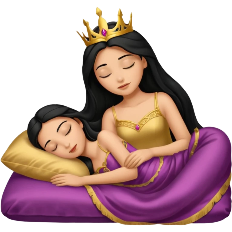 sleeping beauty hispanic girl with a silk pillow emoji