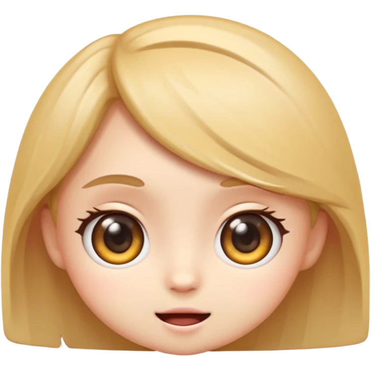 cute emoji, chibi cartoon style, big expressive eyes, soft lighting, smooth gradients, clean outlines, semi-realistic digital illustration, modern tech vibe, high detail, sticker style, transparent background emoji
