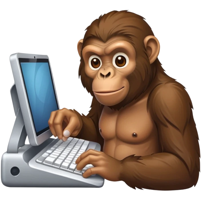 ape typing on mac keyboard emoji