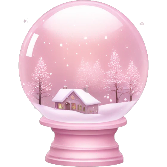 Christmas snow globe aesthetic winter baby pink  emoji
