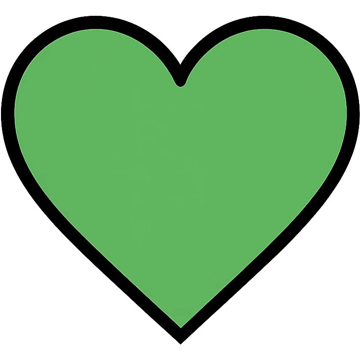 green heart, flat and minimal, emoji style emoji