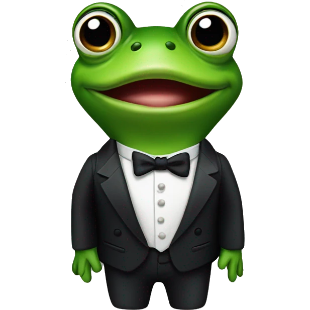 frog james bond in tuxedo emoji