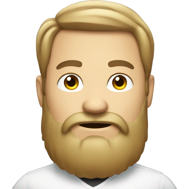 Caucasian Beard chubby man talking emoji