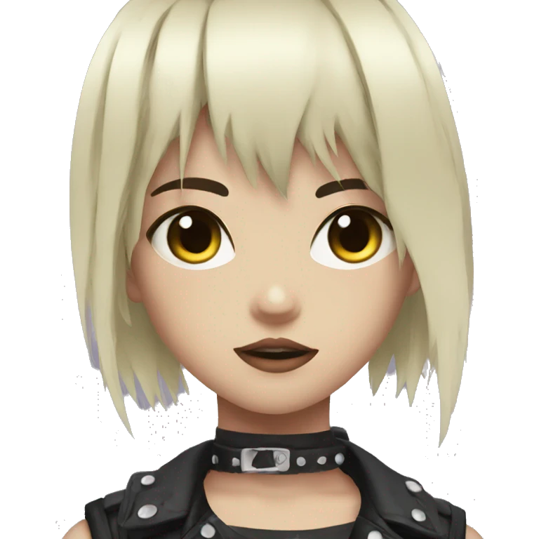 Edgy anime punk girl emoji