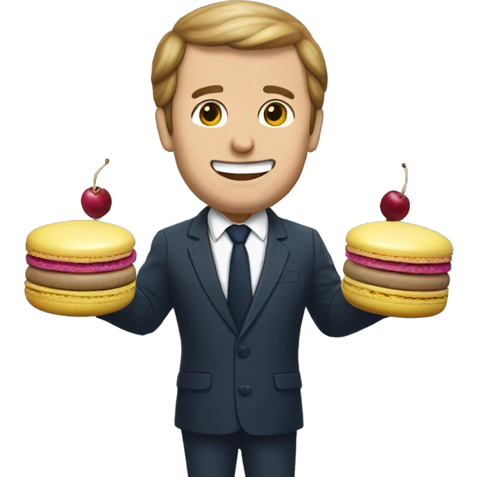 Macron, qui mange un macaron  emoji