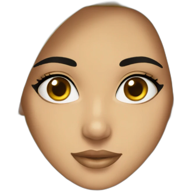 Girl-black-hair-arab-eyeliner-gold emoji