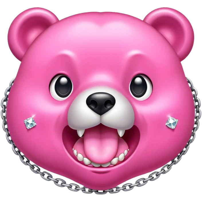 bear tongue with diamond chains emoji