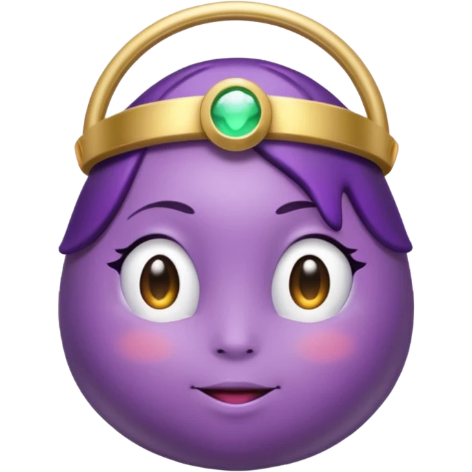 Eggplant wearing a halo emoji