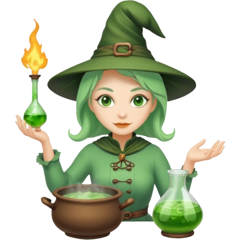 green witch cooking potion emoji