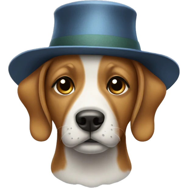 Dog with a hat emoji