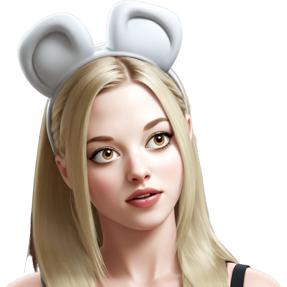 blonde girl with bear ears emoji