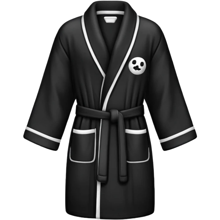 bathrobe white and black without cap emoji