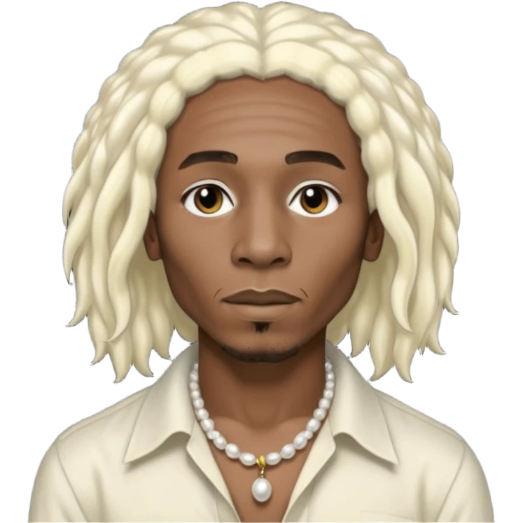 Black Male bob marley inspired hair platinum blonde with pearls makeup only head emoji