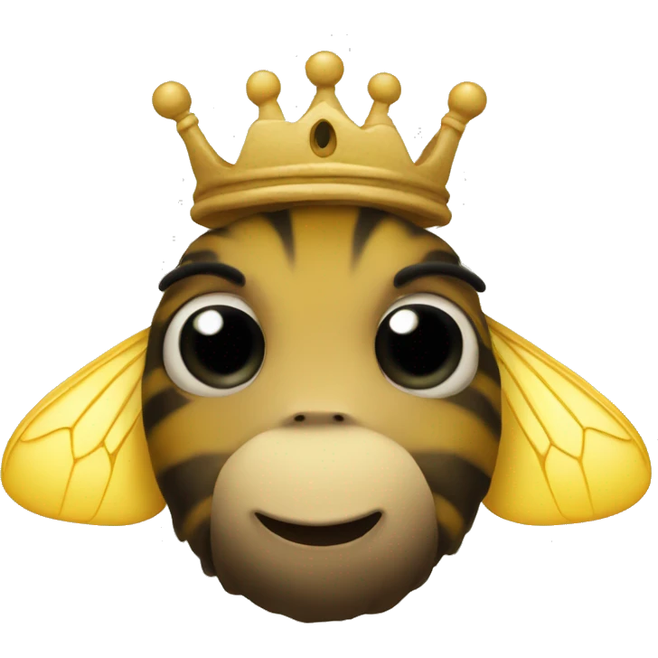bee with a crown on the head and cute emoji