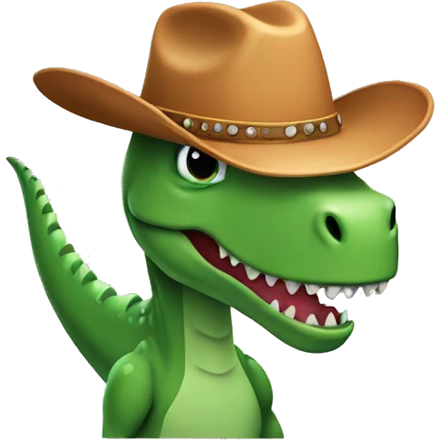 Dino with cowboy hat emoji