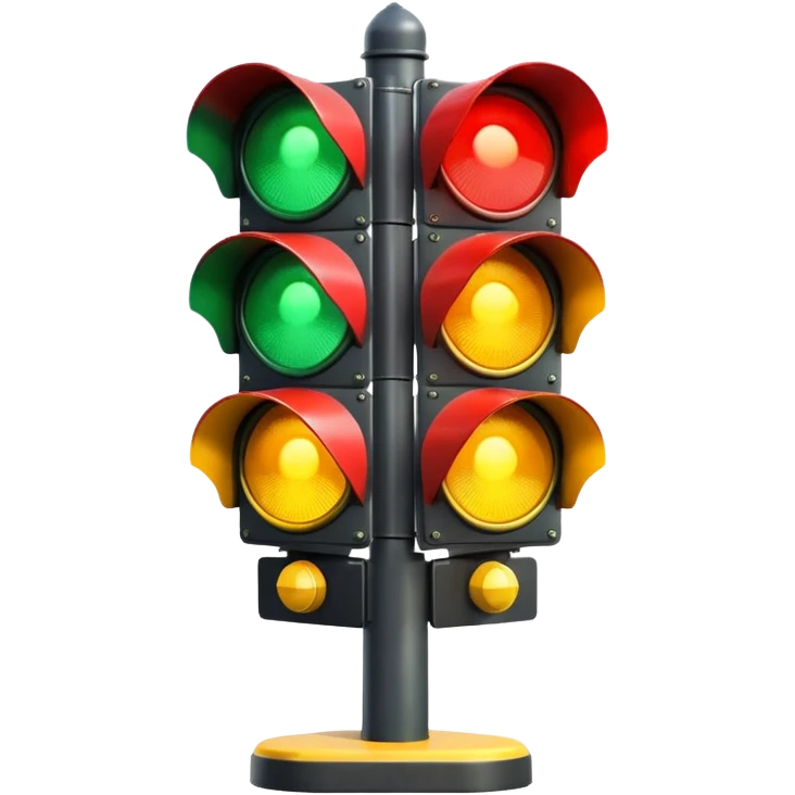 Traffic Light a full view with road emoji