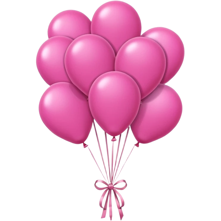 A cluster of pink balloons tied at the end emoji