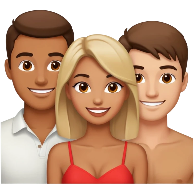 Hot girl with two boyfriends, sassy and beautiful emoji