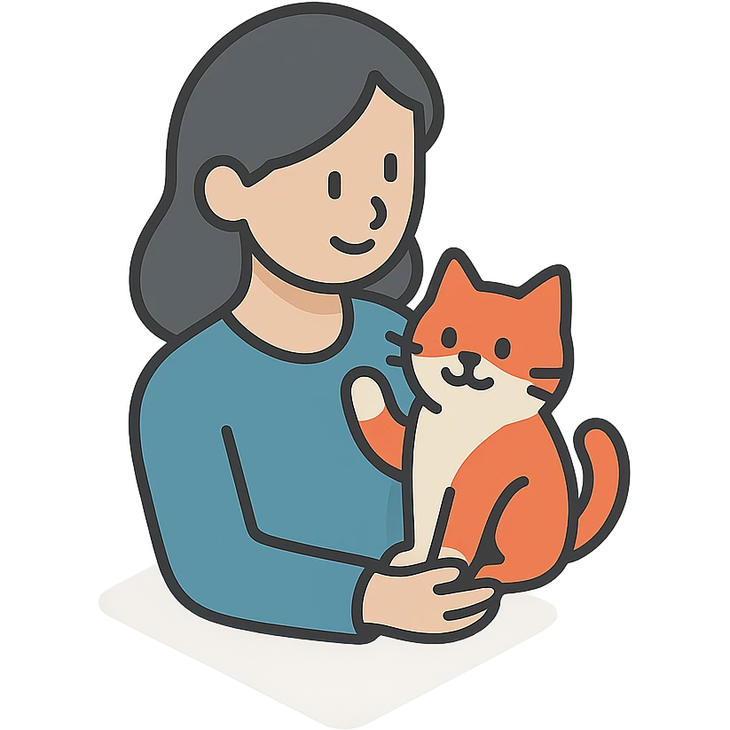 женщина с кошкой - кошка машет лапой emoji